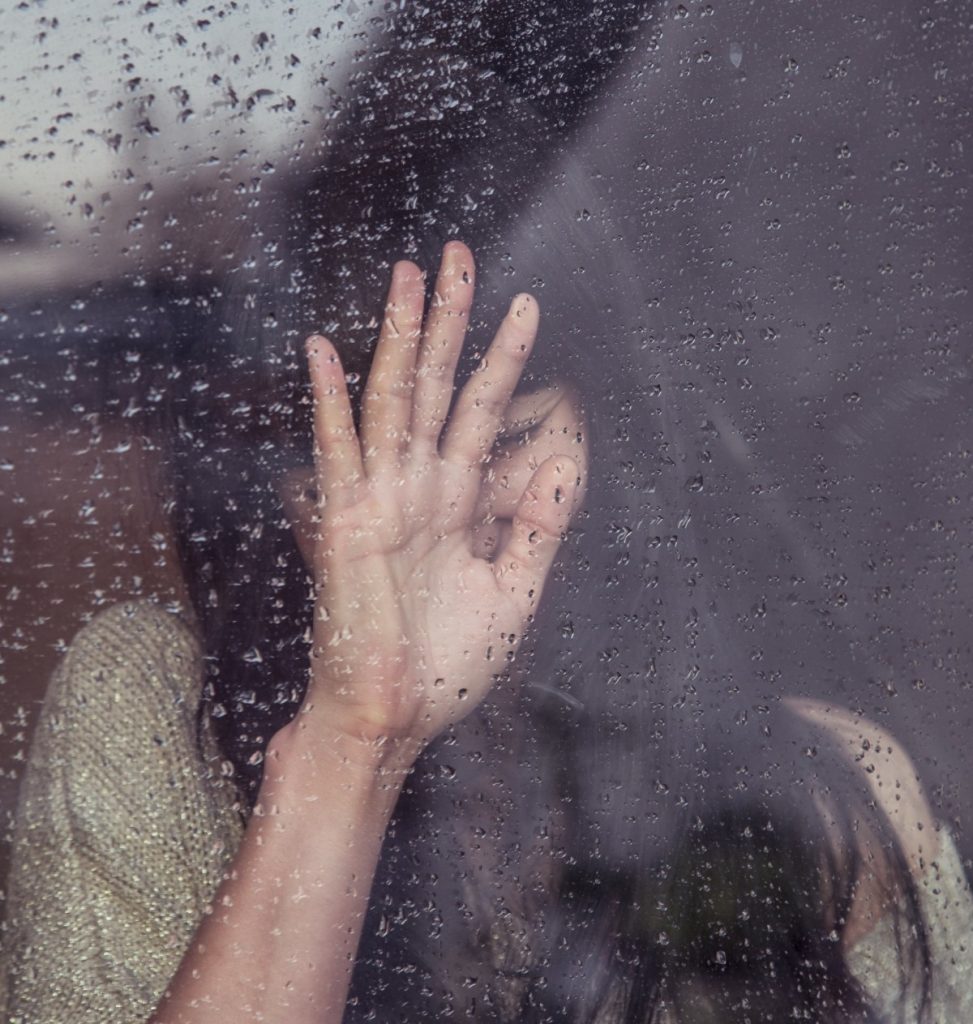 girl sad crying raining rain drops window people woman 892085