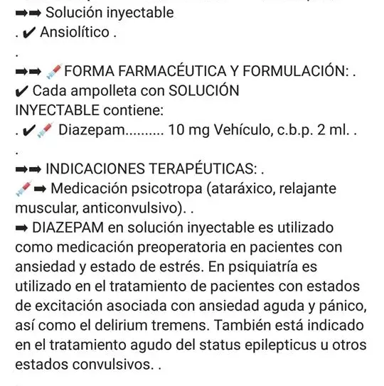 Diazepam - Acciones de enfermería