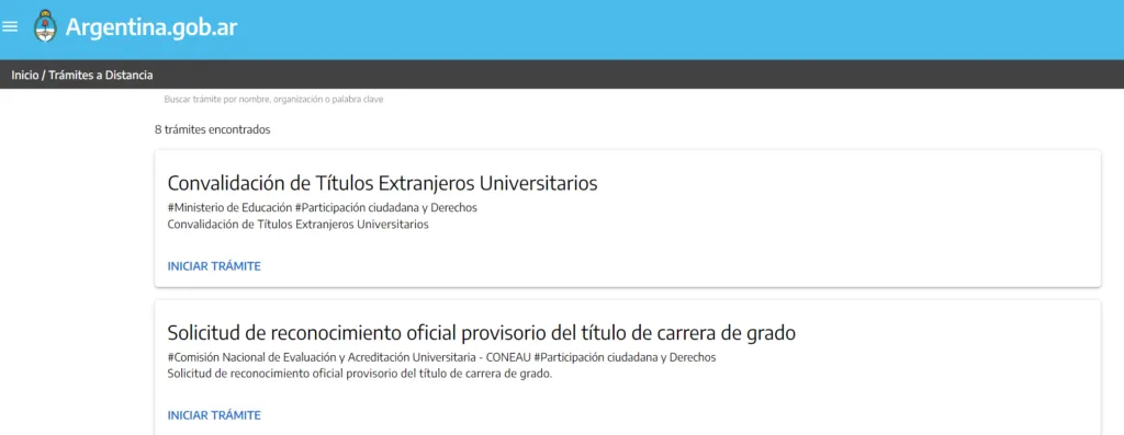 Convalidación de estudios