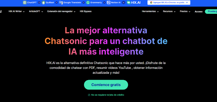 ¿Por qué HIX.AI es la mejor alternativa a Chatsonic?
