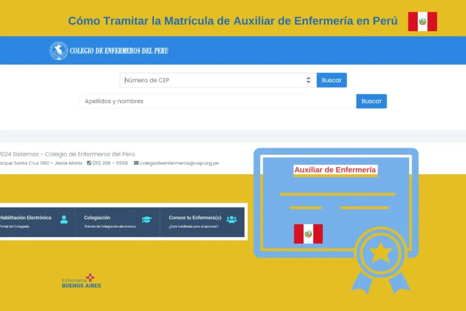 Matrícula de Auxiliar de Enfermería en Perú